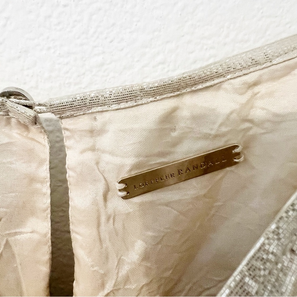 Loeffler Randall Silk Metallic Tiered Dress Cocktail Size 4 - Picture 5 of 6